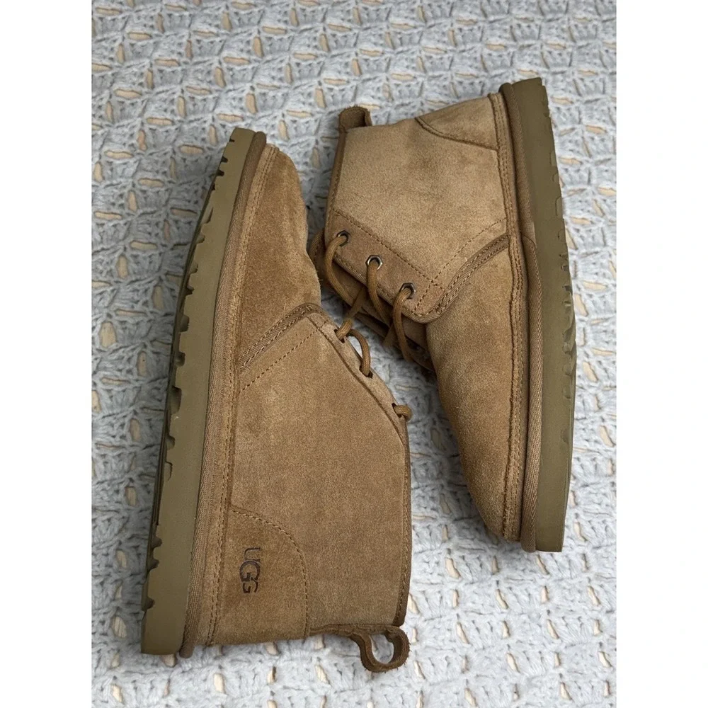 UGG Boots Neumen Chukka Mens 10 Chestnut‎ Brown Lace Up Casual Ankle Top SN 3236